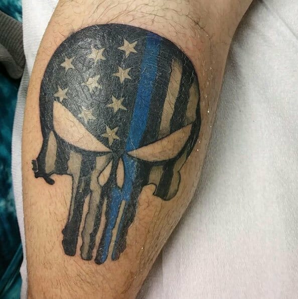 thin blue line tattoo