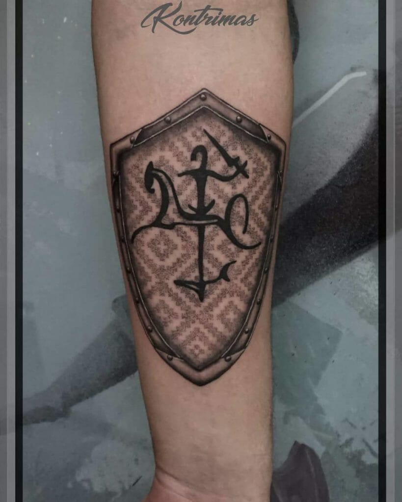 Patriotic Shield Tattoo