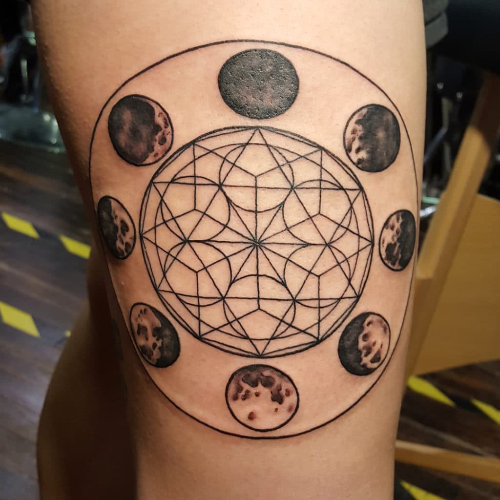 phases of the moon tattoo