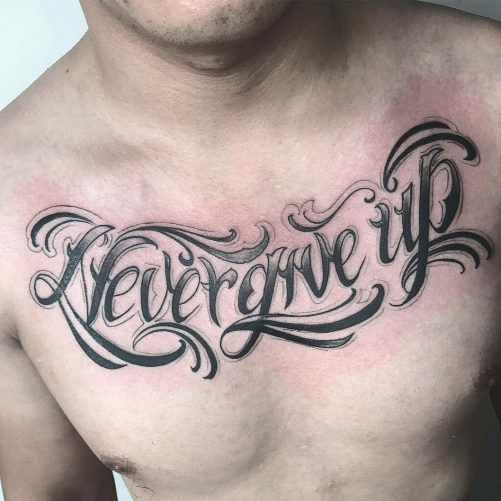 never give up tattoo