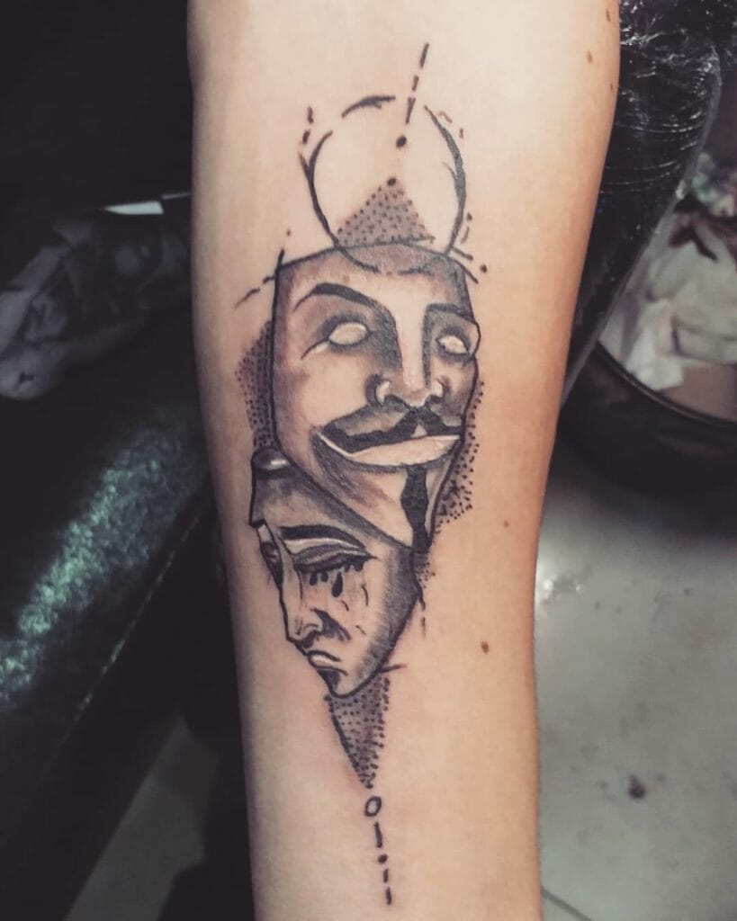 drama face tattoo
