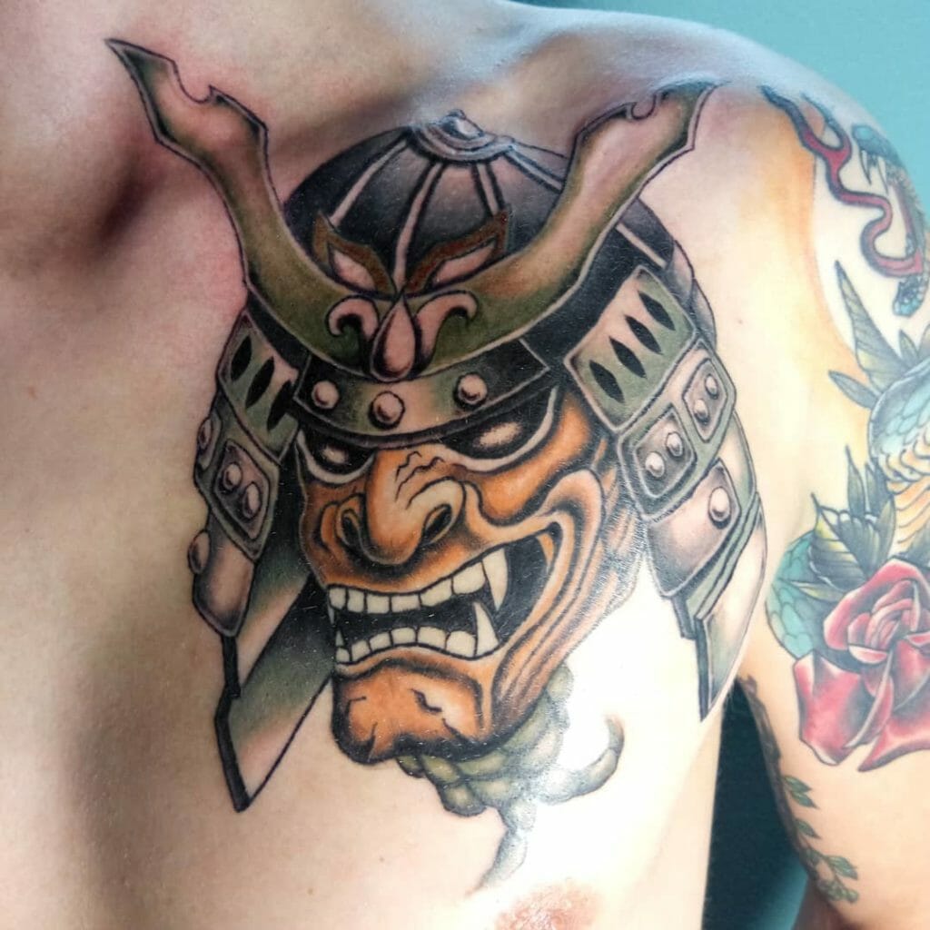 samurai mask tattoo