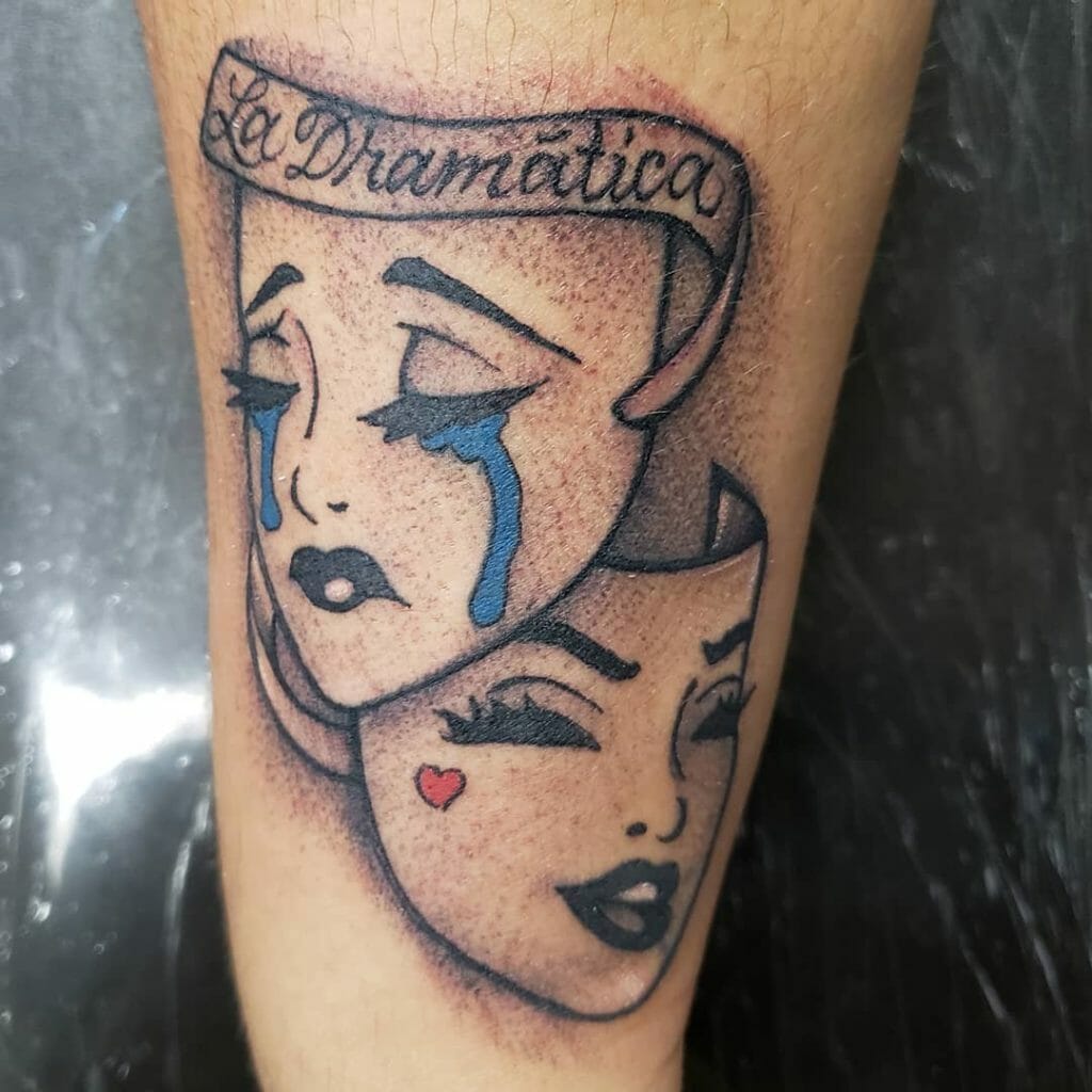 drama face tattoo