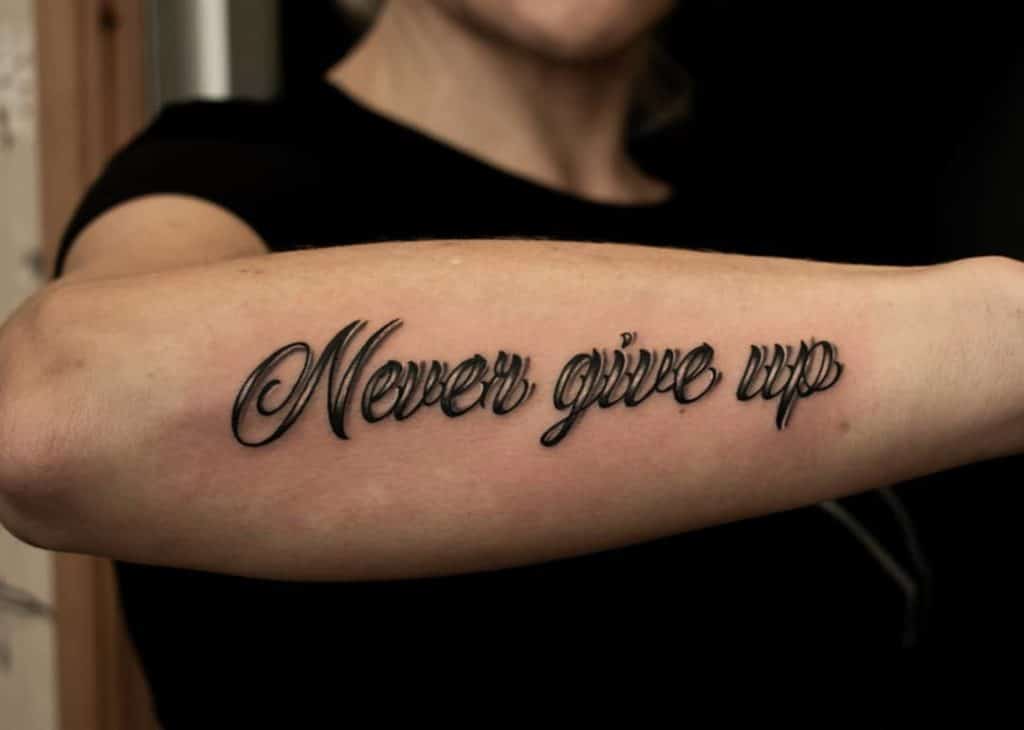 Aggregate 87+ about never give up tattoo latest .vn