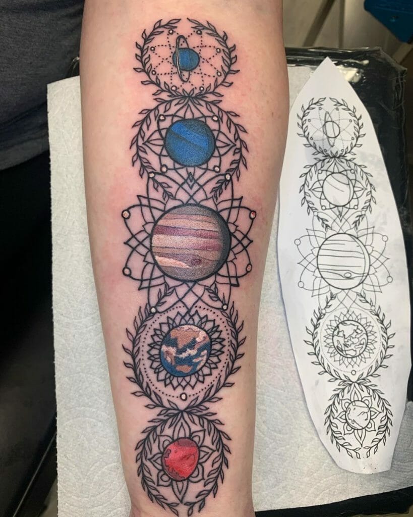 solar system tattoo