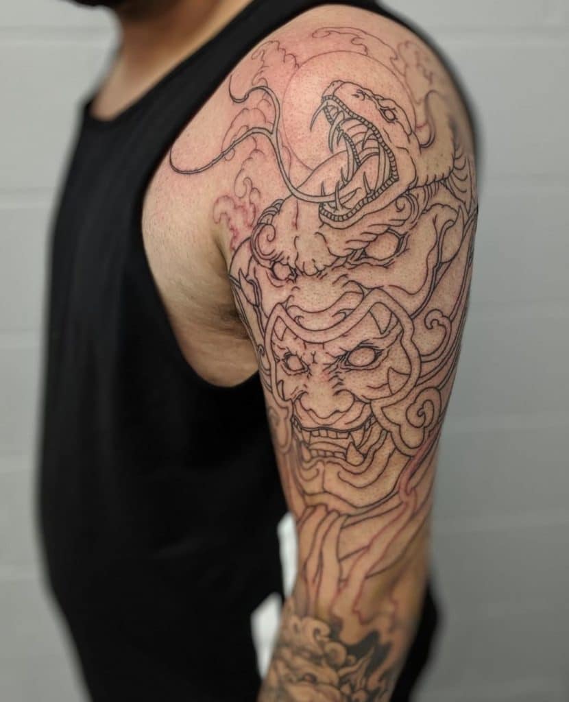 Clouds Outline Tattoo