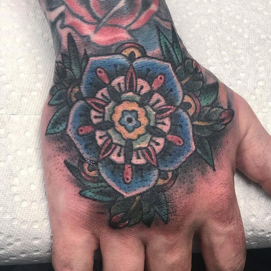 traditional flower tattoo