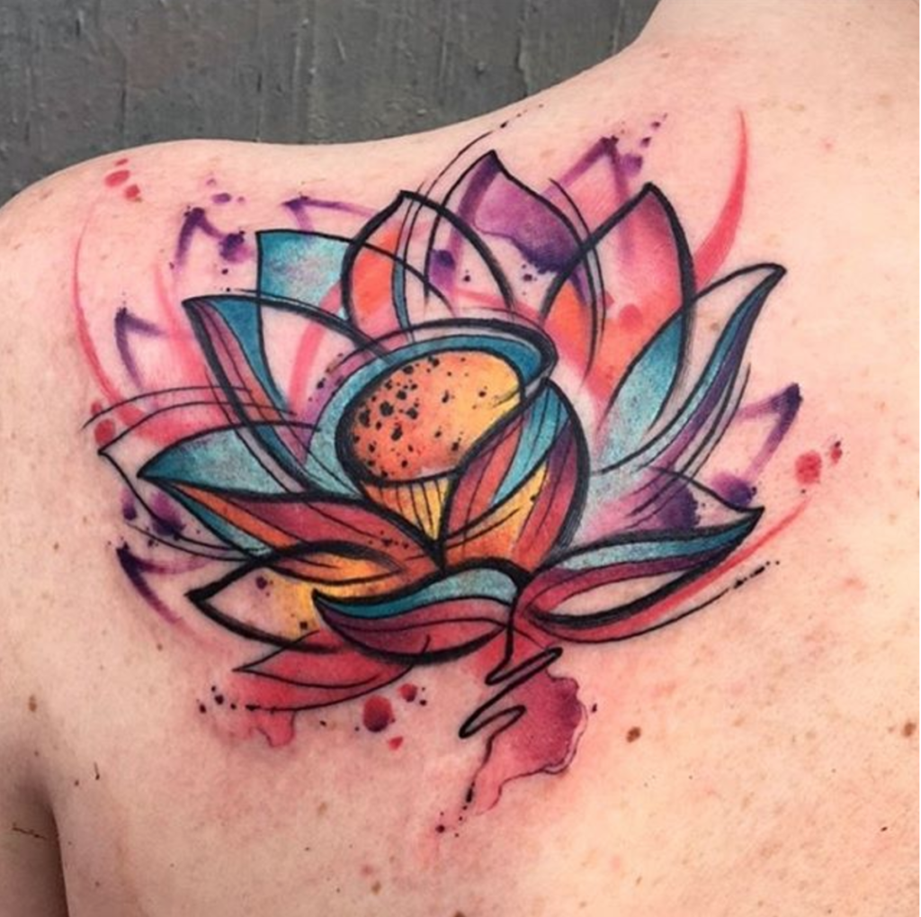 Mens flower tattoo