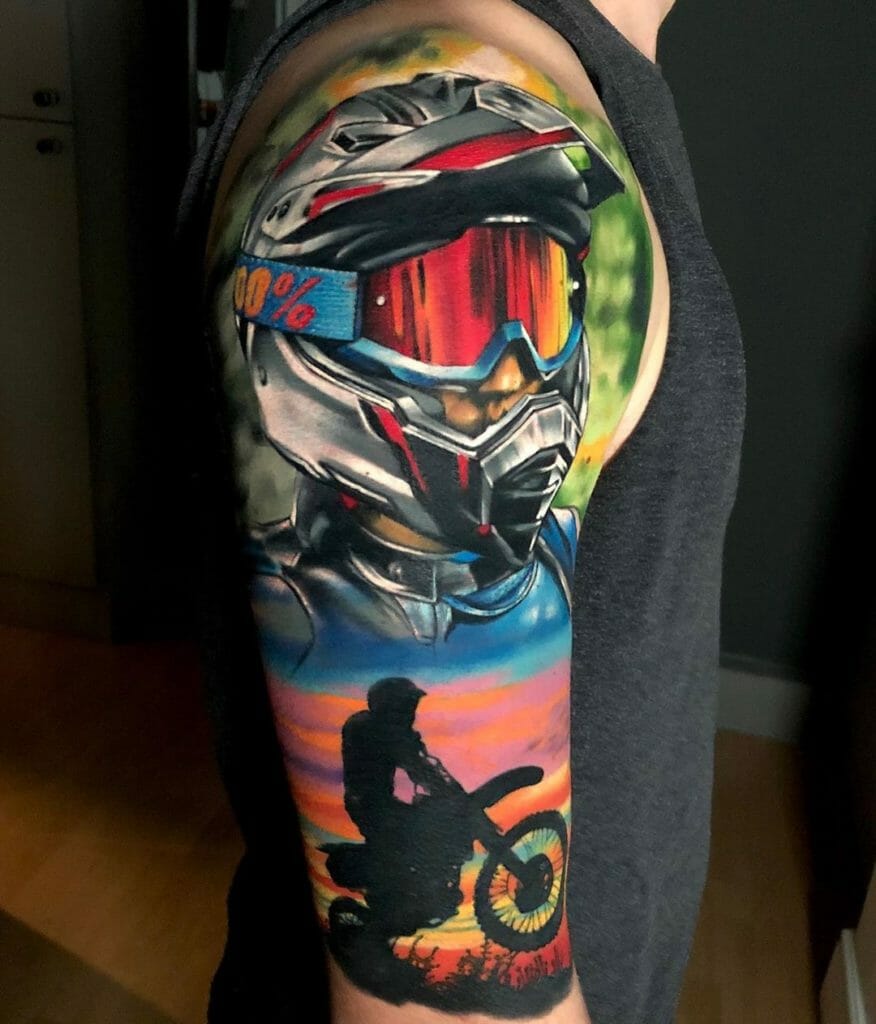 Motocross tattoo sleeves