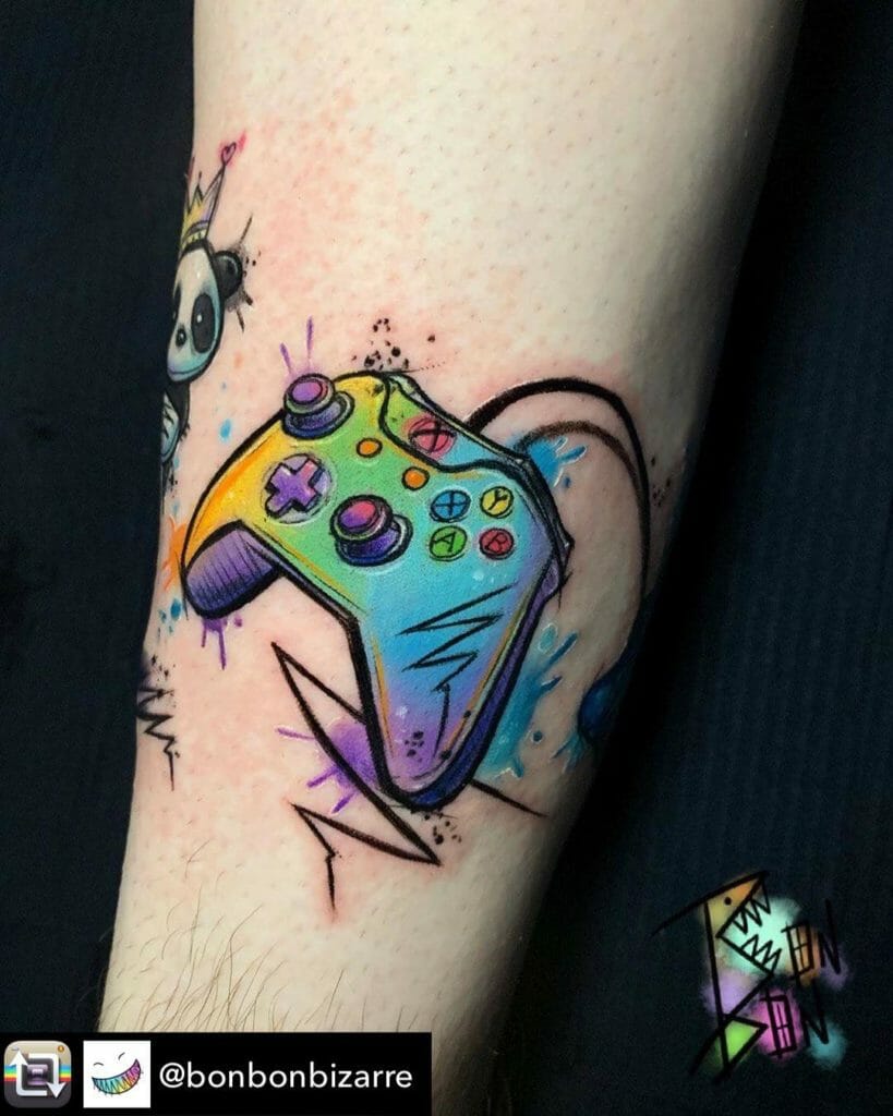 Nintendo arm tattoo