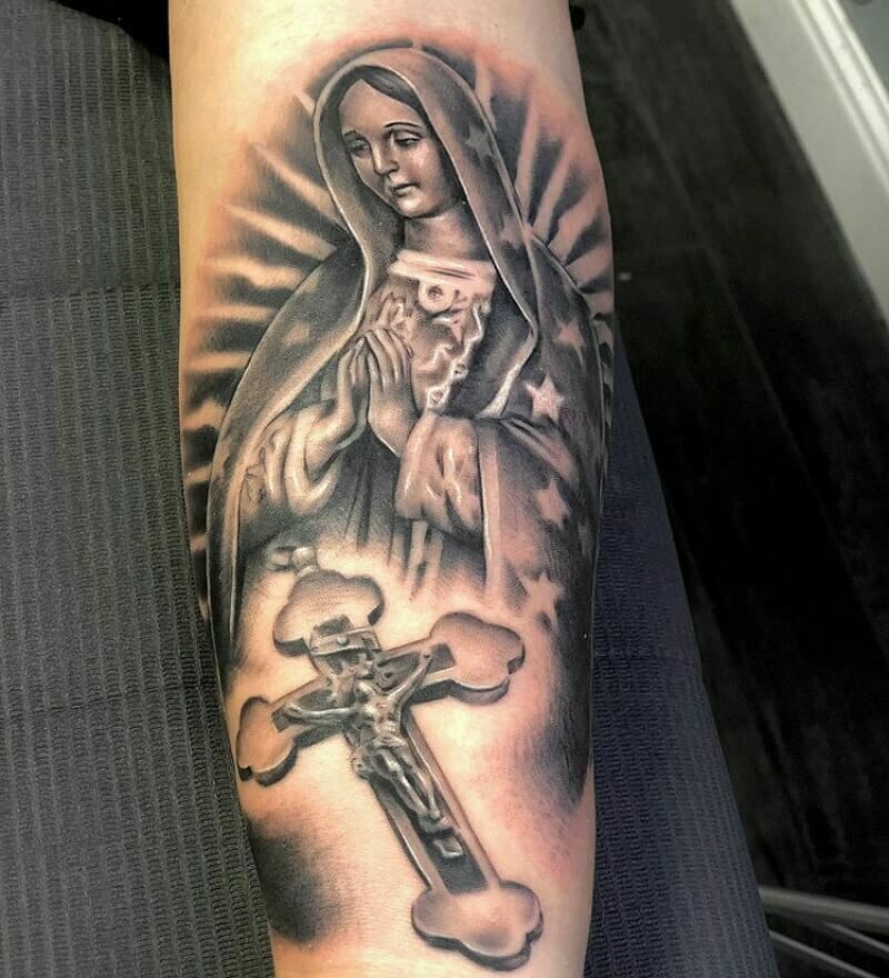 Virgin Mary tattoo | Tatuagens virgem maria, Tatuagem 