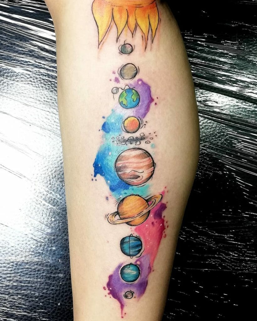 Solar system tattoo7