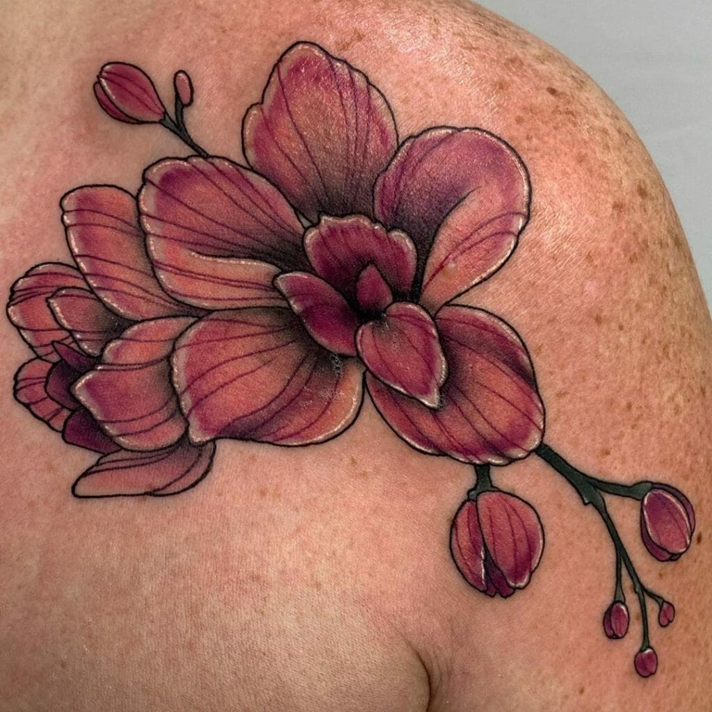Traditional flower tattoos