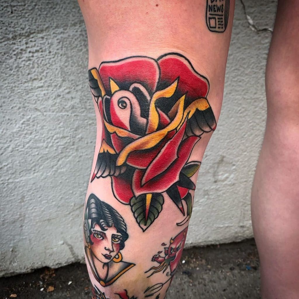 Color Rose Tattoo Sleeve
