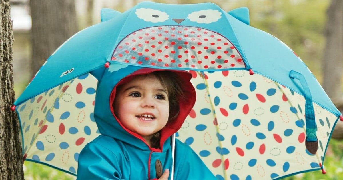 UV Protection and C-Shaped Kid’s Easy Hold Handle Outer Space OAKI Double Layer Waterproof Kids Umbrellas with Windproof 