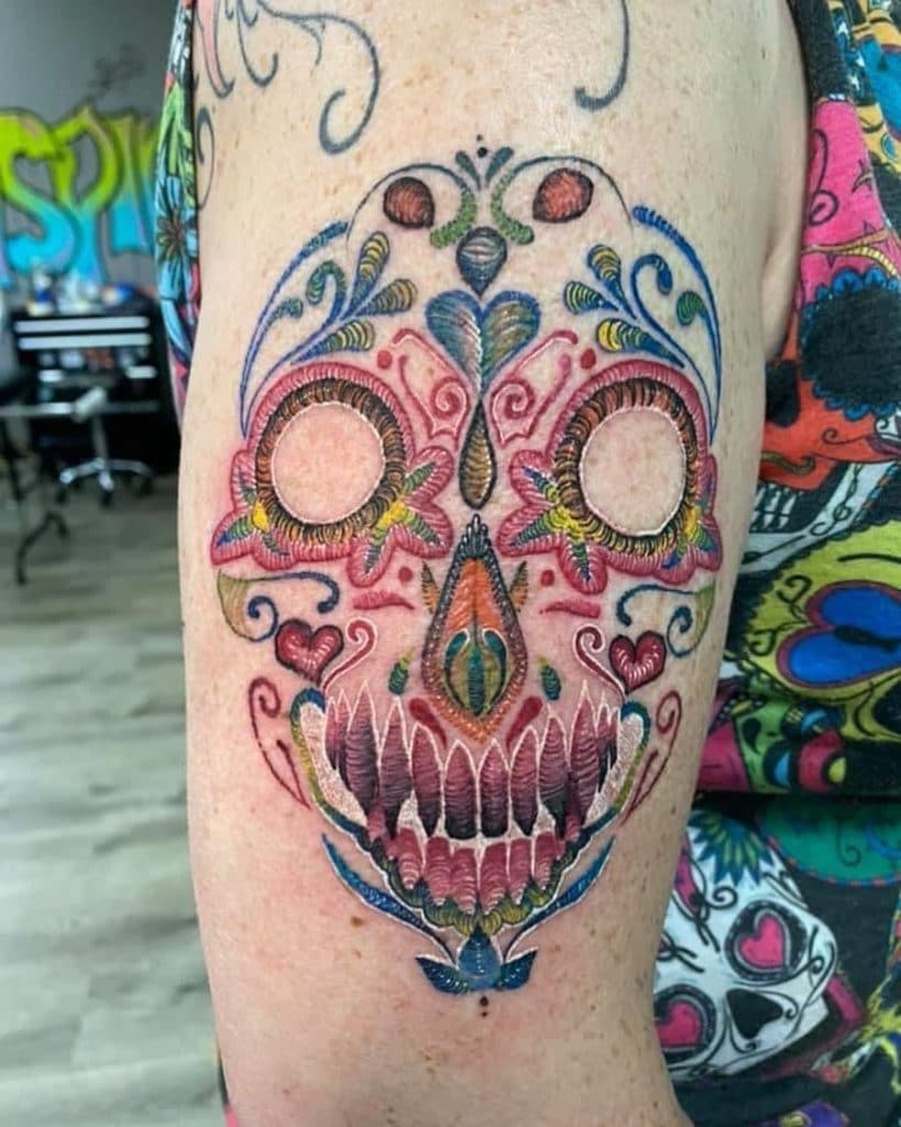 Female Sugar Skull Tattoo
