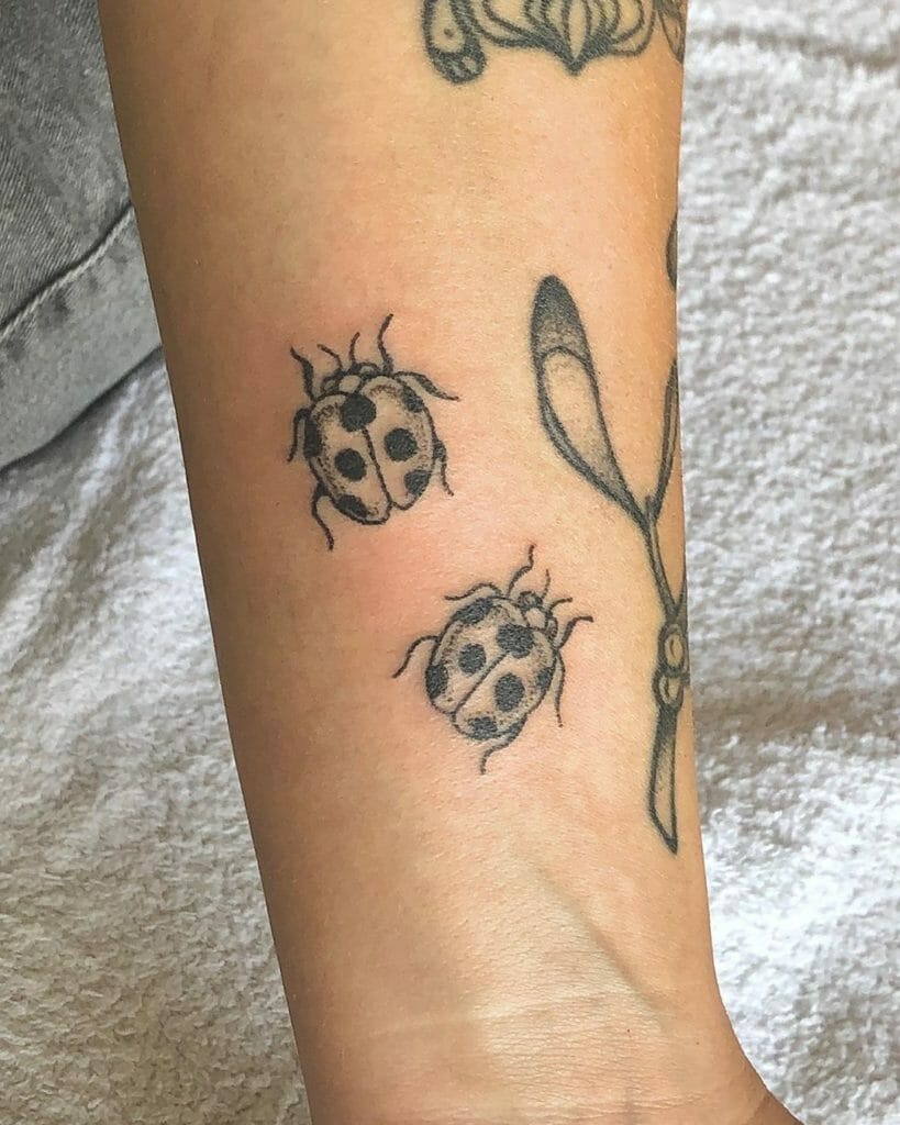 All Black Ink Ladybug Tattoo Outsons