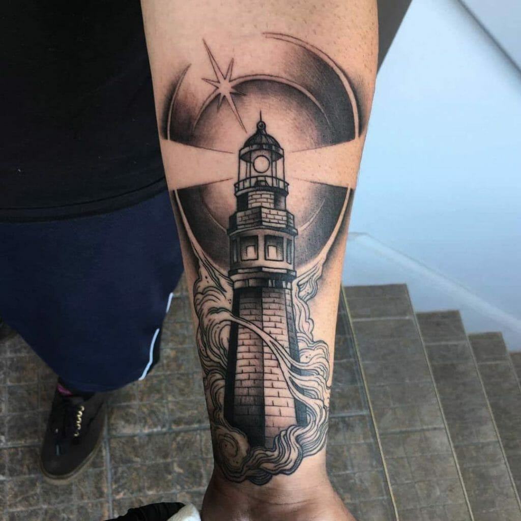 Black And White Lighthouse Tattoo Outsons