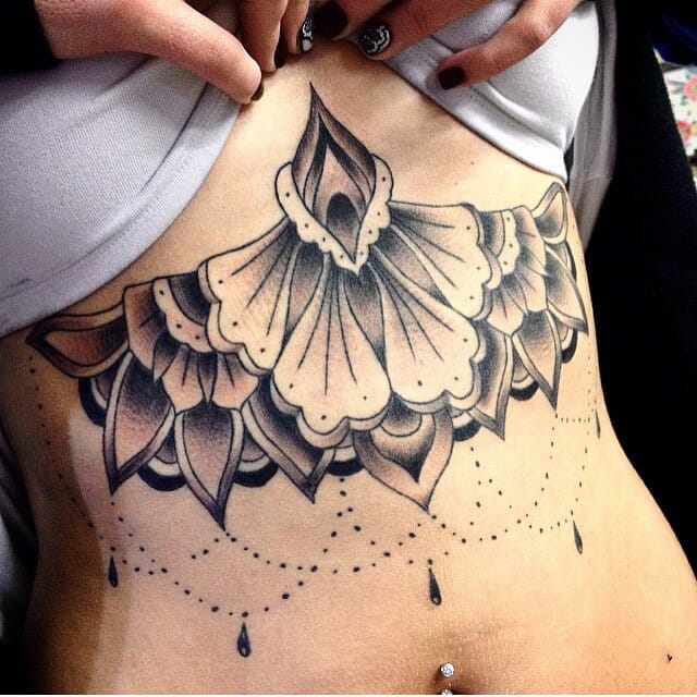 Black White Cute Underboob Tattoos Outsons