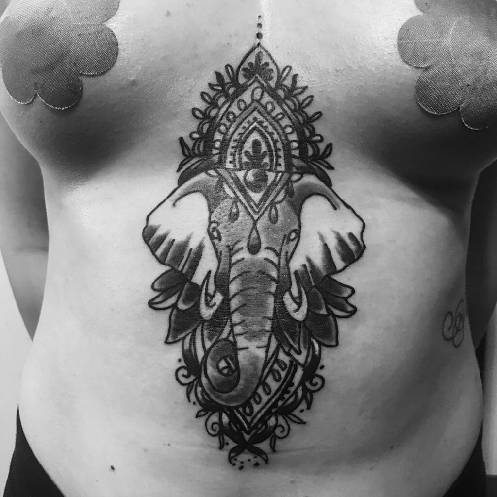 Elephant Sternum Tattoo Design Outsons