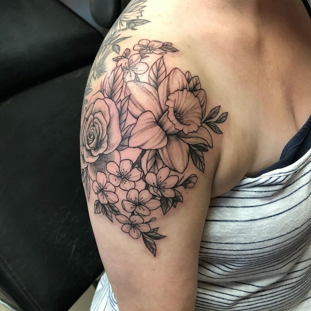 Half Sleeve Daffodil Tattoo