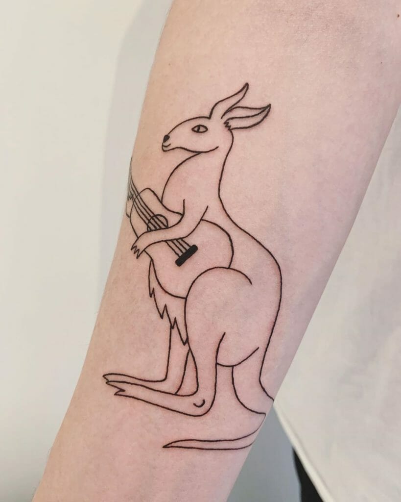 Kangaroo Inspired Outline Tattoo Outsons