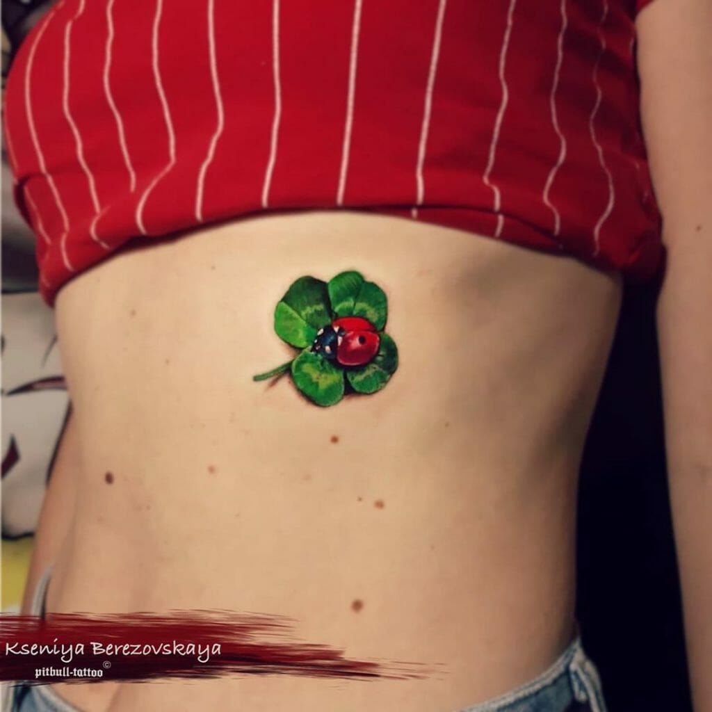 Ladybug On Leaf Tattoo Outsons