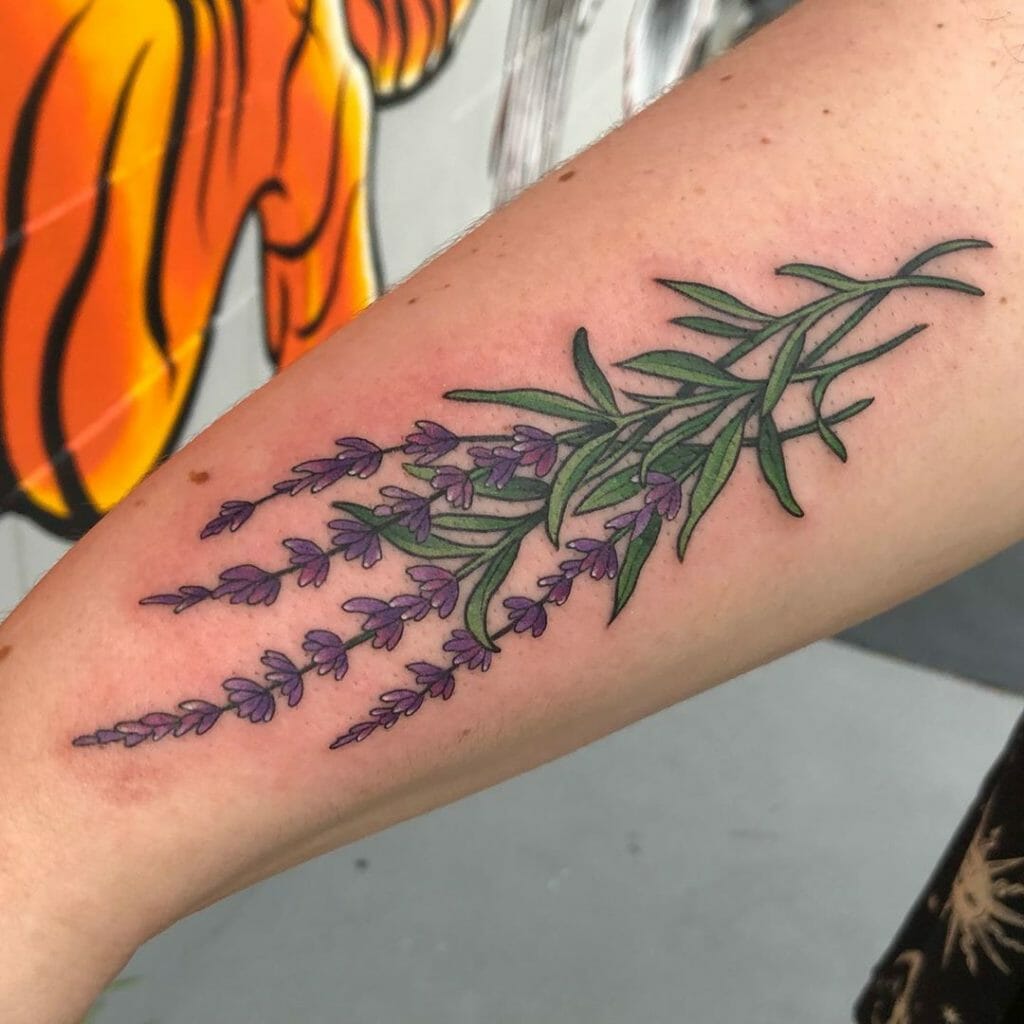 Lavender Tattoo Simple Design Outsons