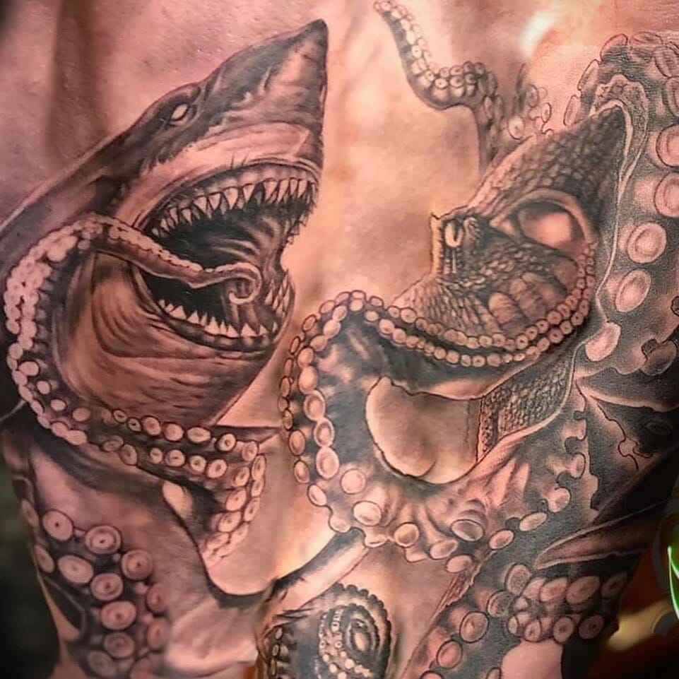Octopus vs Shark Tattoo Outsons