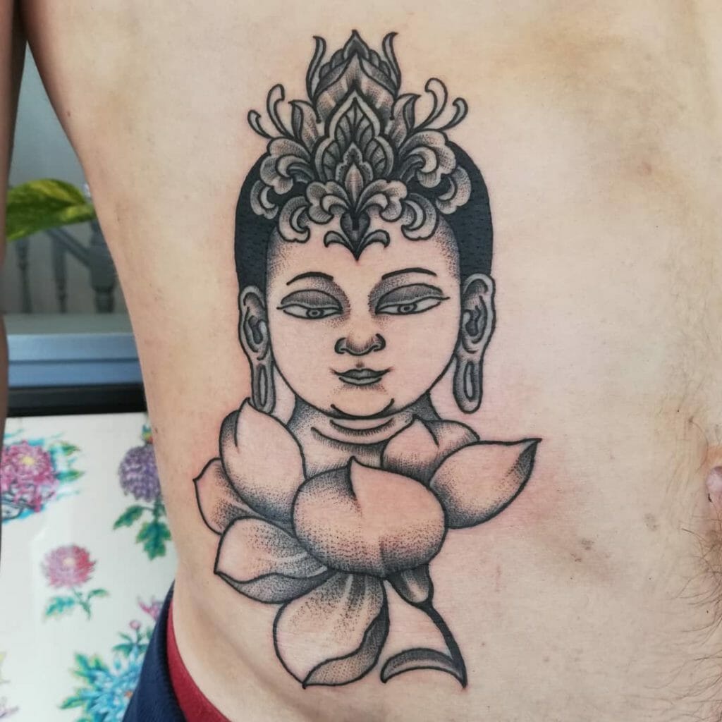 Side Black Lotus Tattoo Budha Inspired Outsons