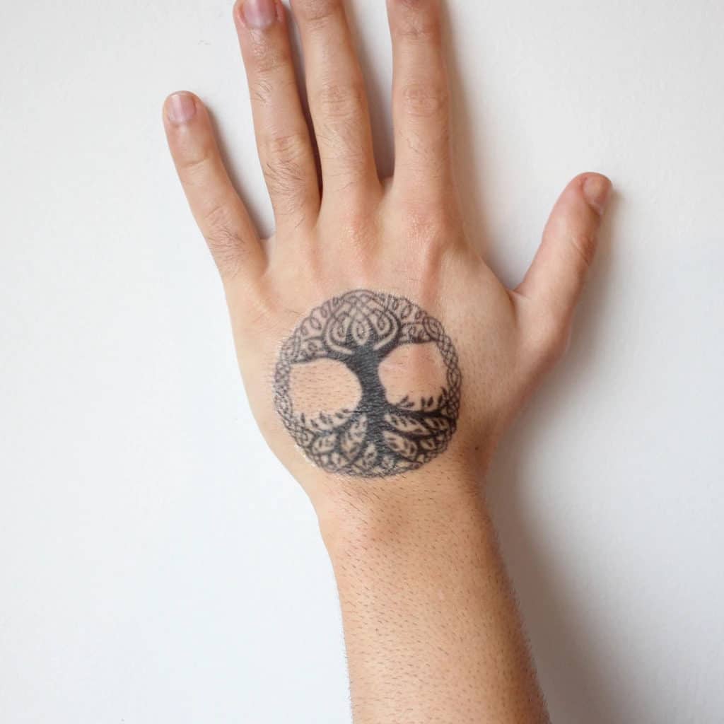 Yggdrasil Tattoo Tree Of Life Over Palm 5 Outsons