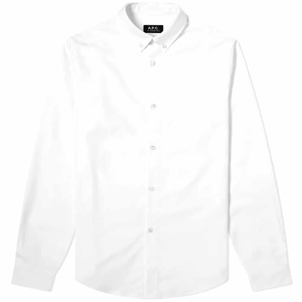 A.P.C. Button Down Oxford Shirt White
