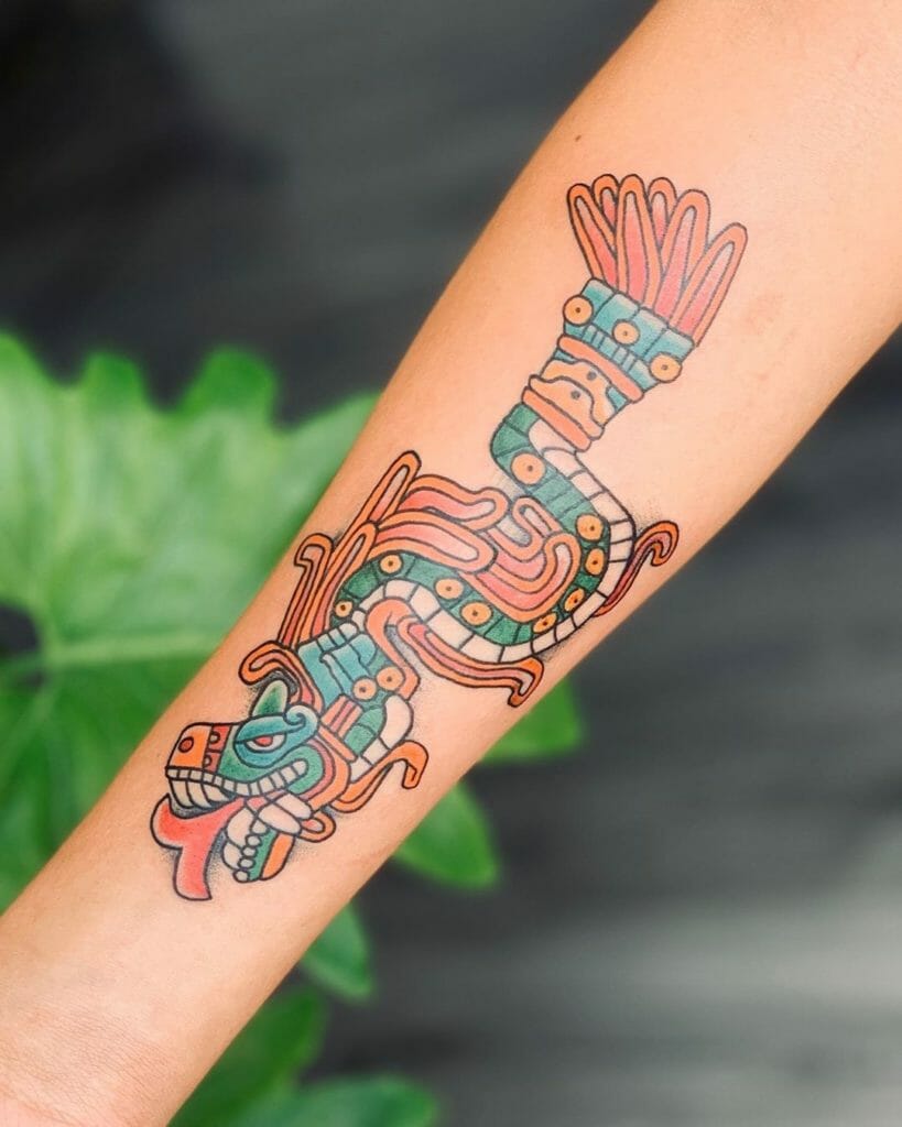 Arm Quetzalcoatl Tattoo Color Outsons