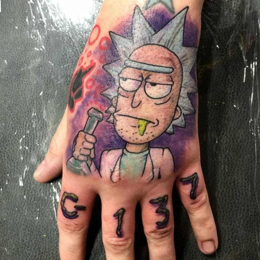 Arm Tiny Rick And Morty Tattoos