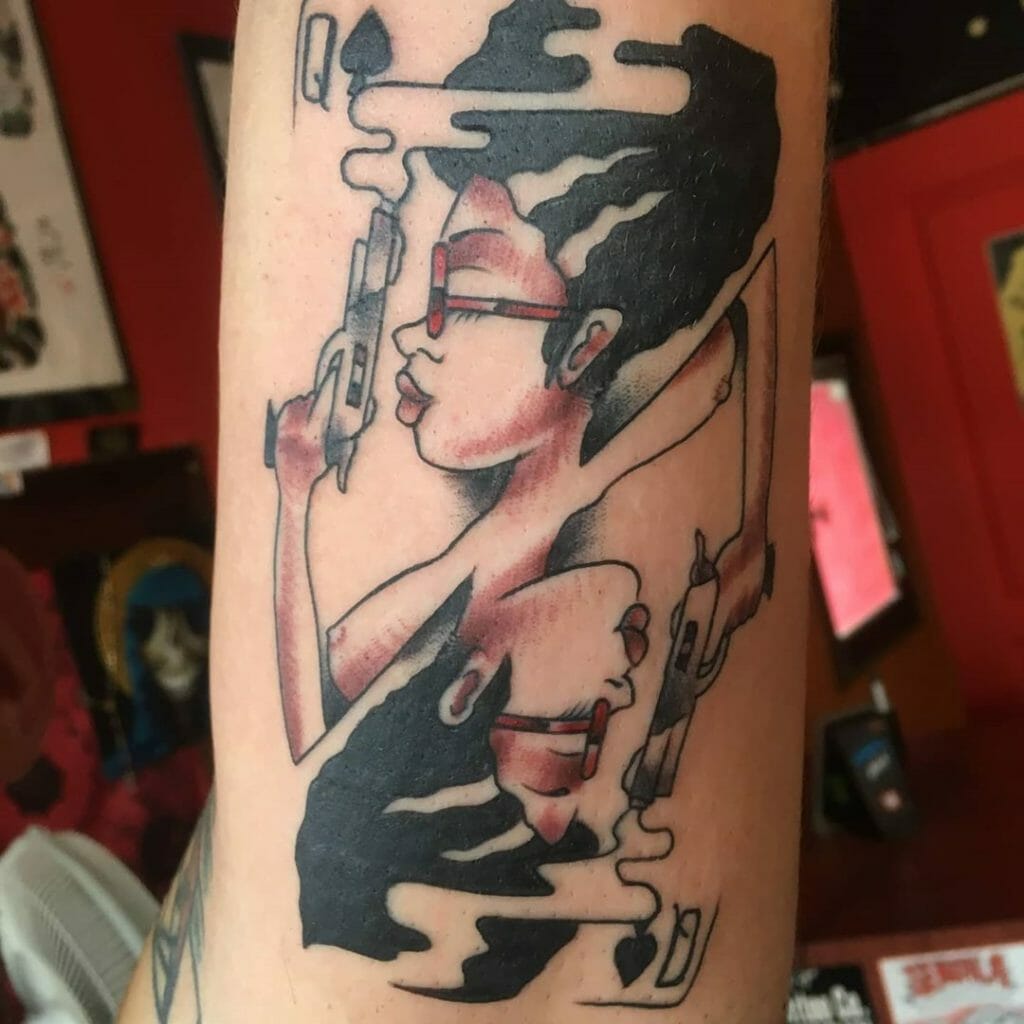 Artistic Queen of Spades Tattoo