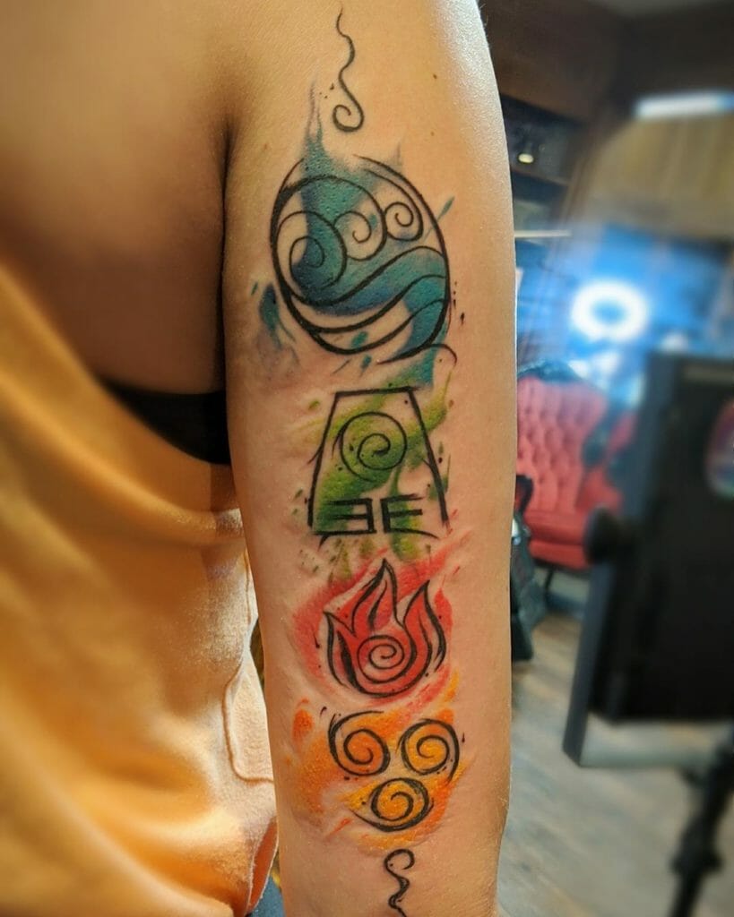 Avatar Four Elements Tattoo