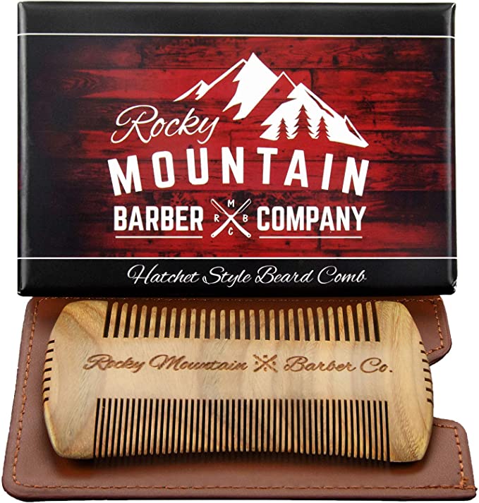 Beard Comb - Sandalwood Natural Hatchet Style for Hair