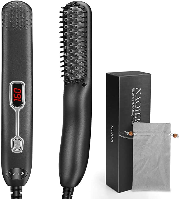Beard Straightener Comb for Men - (UK Plug) Portable Electric Beard Straightener and Hair Straightener