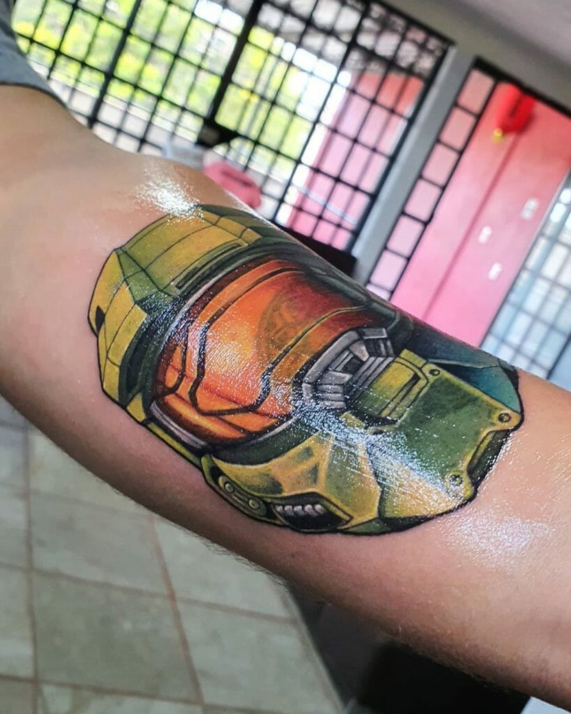 Beautiful Halo Tattoo With Sharp Lines & Detailed Work