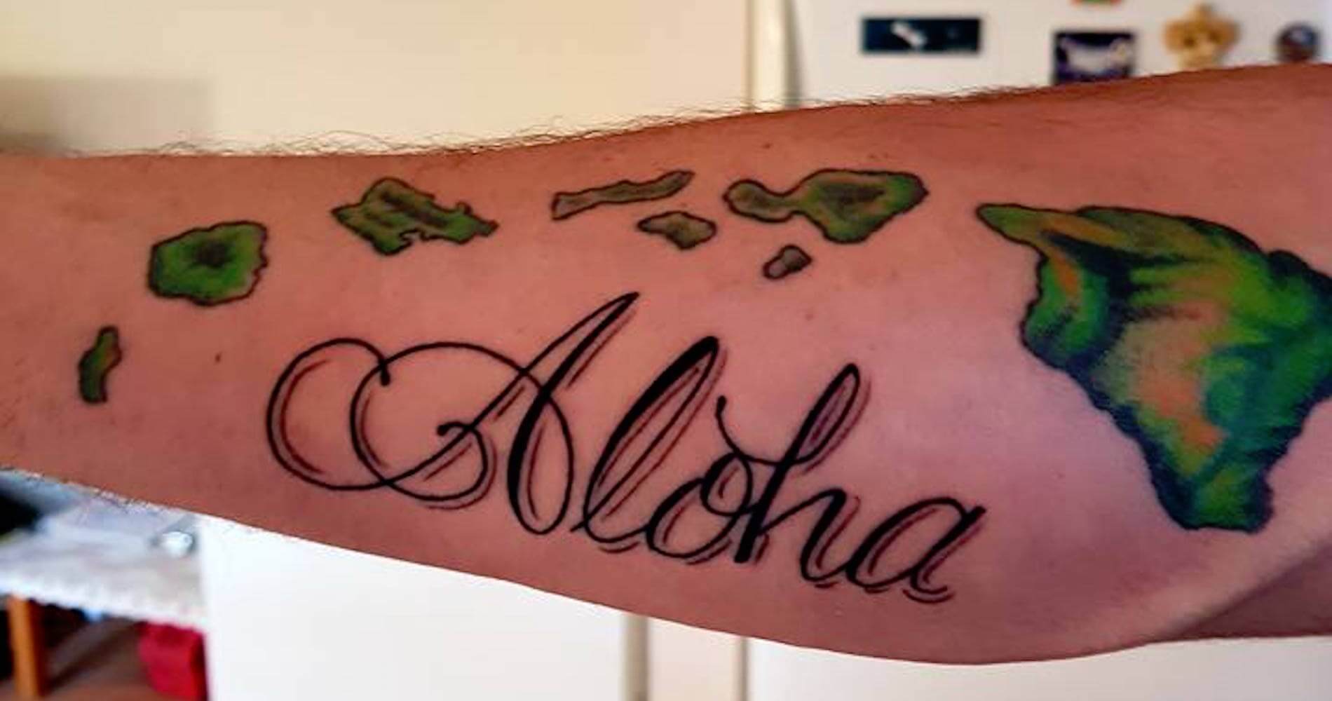 Hawaiian Island Arm Tattoos