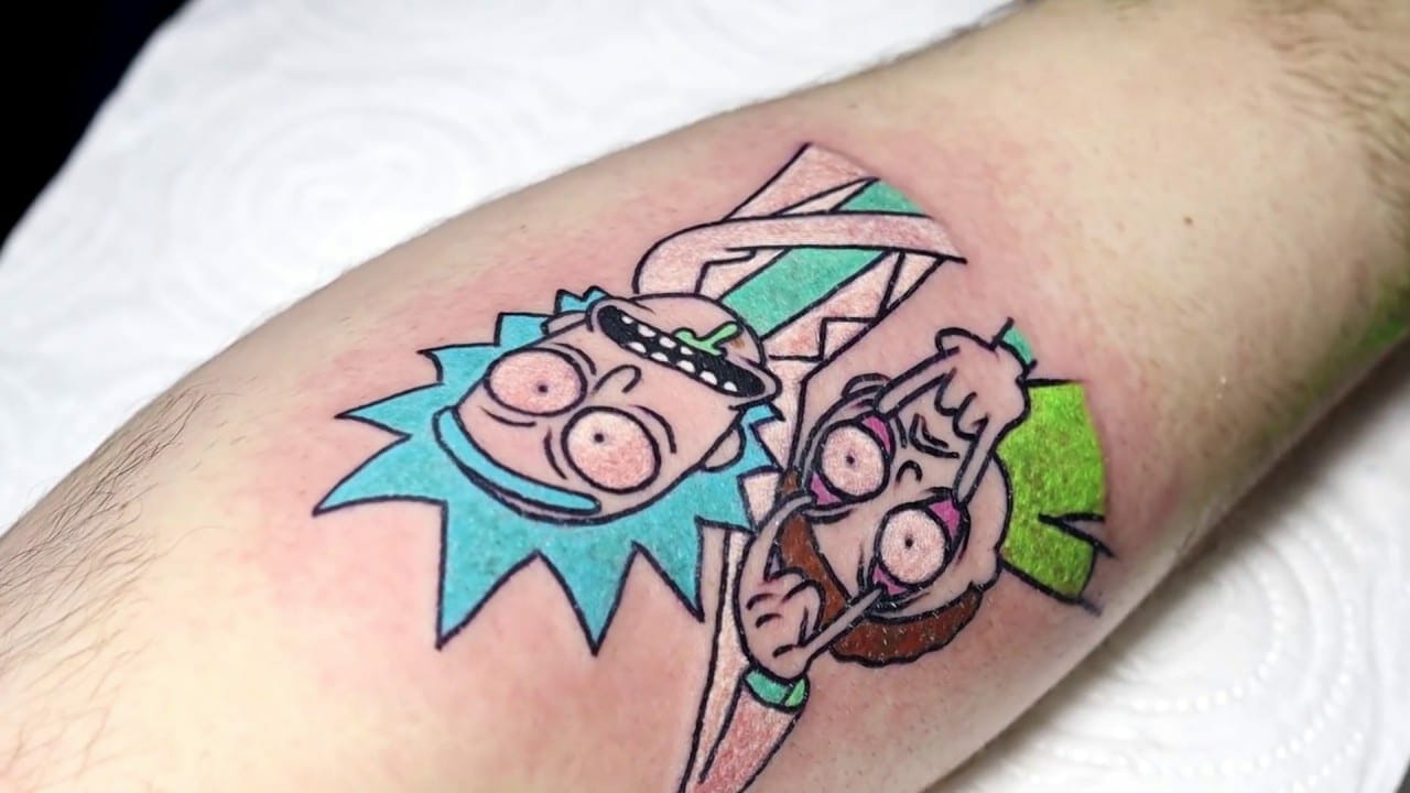 Amazing Rick and Morty greenscreen tattoo pops with moving images  CNET