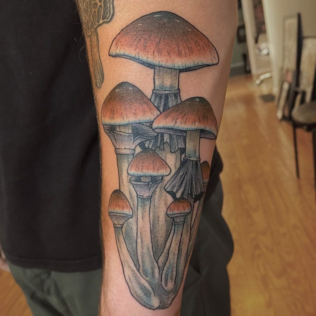 Big Trippy Mushroom Tattoo Idea