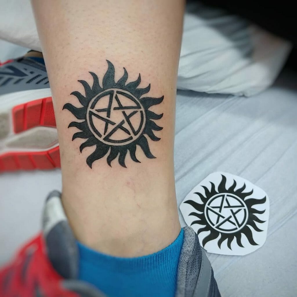 Black Design Anti Possession Tattoo