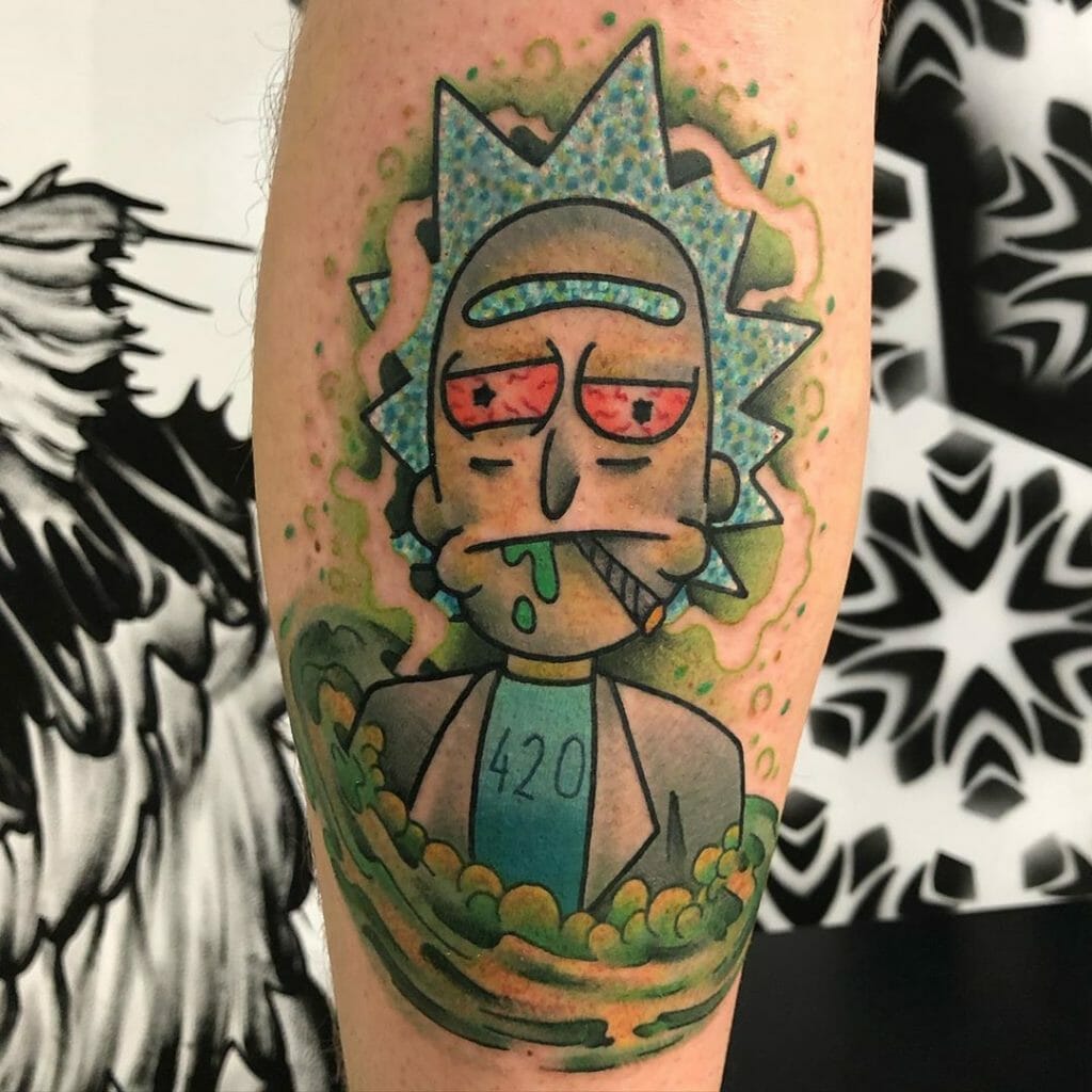 Cartoon Tattoo Rick And Morty Design
