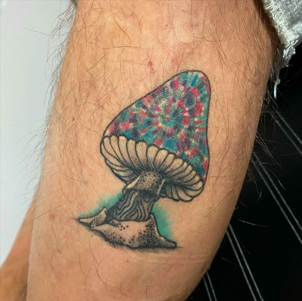 Colorful Mushroom Tattoo