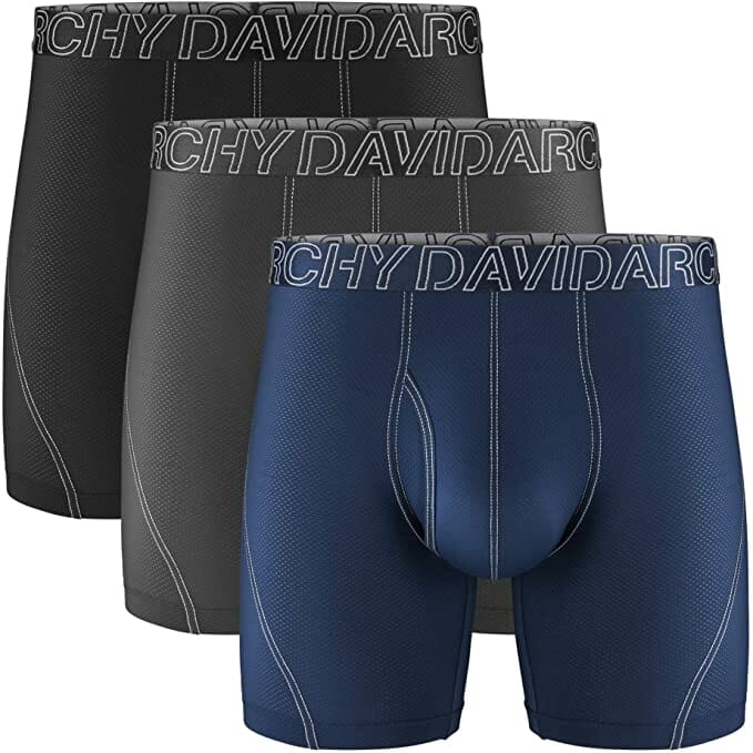 DAVID ARCHY 3 Pack Men's Ultra Soft Mesh Quick Dry Sports Underwear Breathable Boxer Briefs