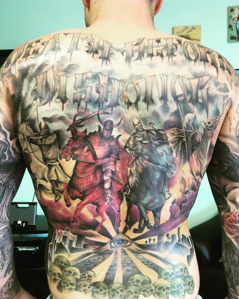 Death Before Dishonor Back Tattoo