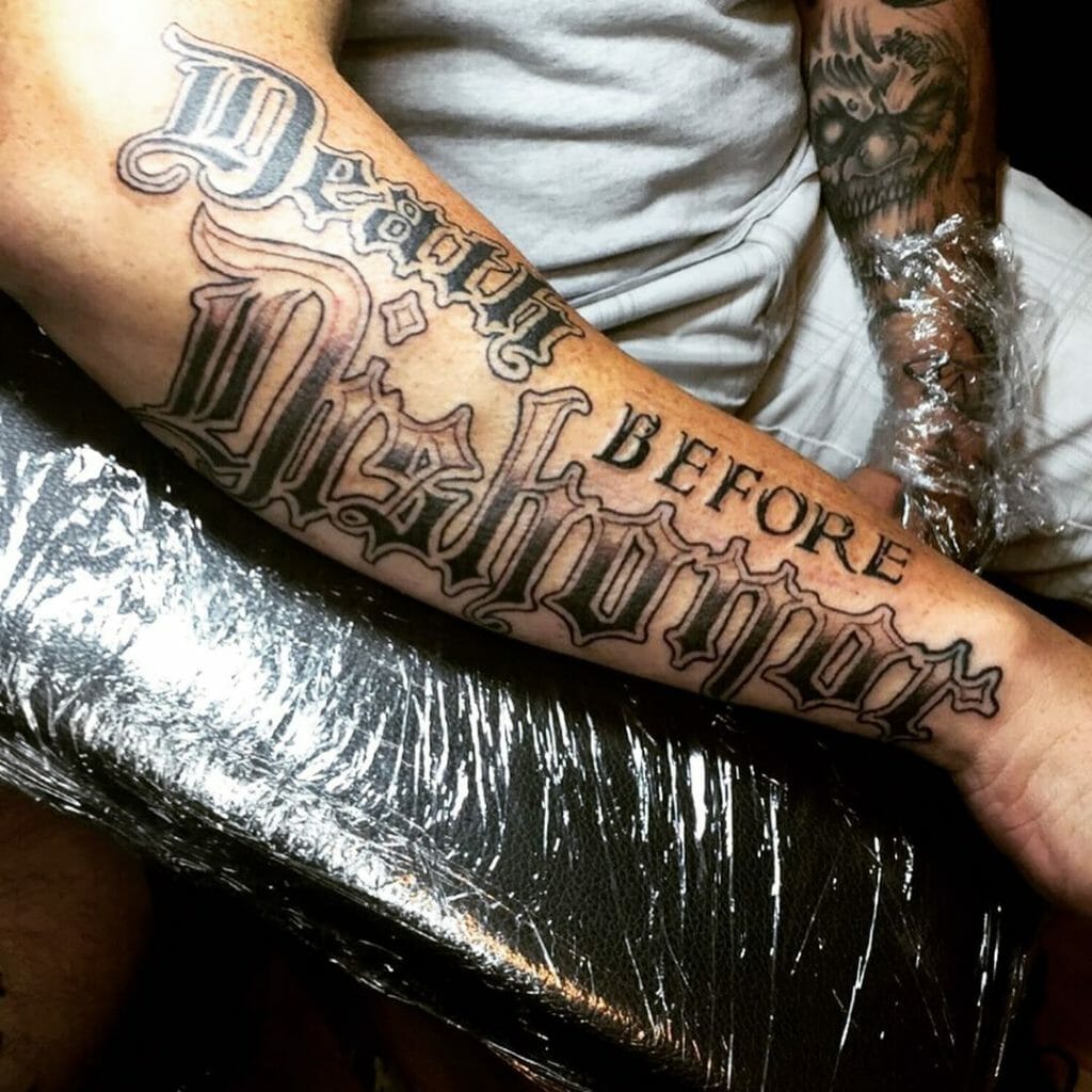 Death Before Dishonor Tattoo Arm