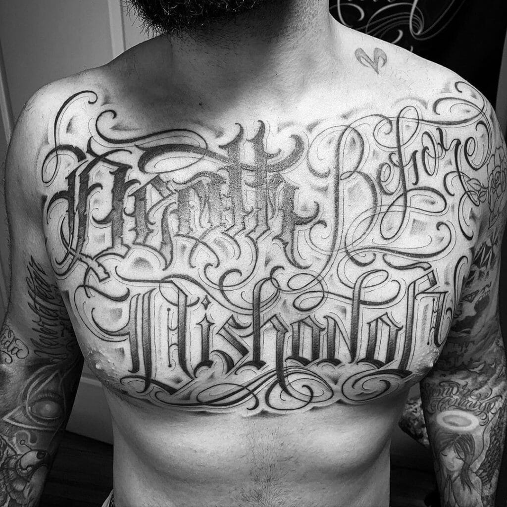 Death Before Dishonor Tattoo Chest