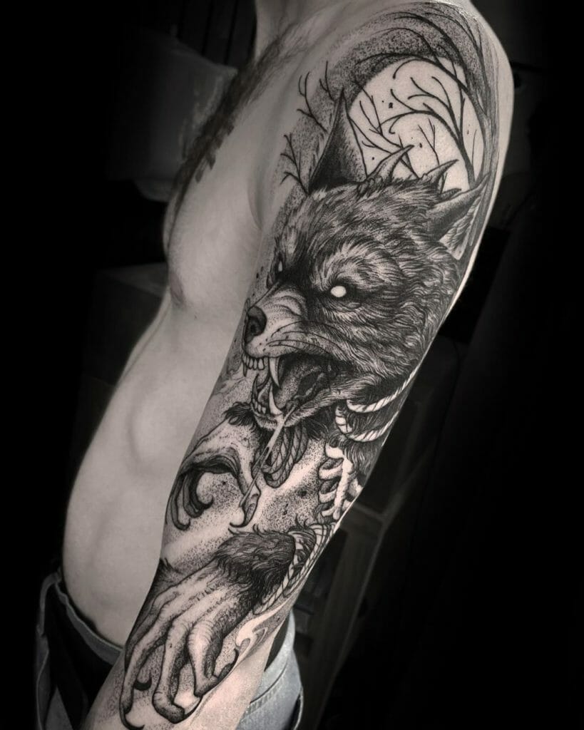 Full Moon Werewolf Tattoo